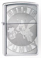 Zippo 24047 Windproof Beer is Yummy High Polish Chrome Lighter