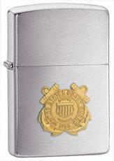 Zippo 280CG Windproof Brushed Chrome Coast Guard Emblem Lighter