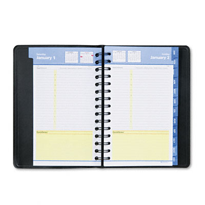 AtAGlance 760405 QuickNotes Daily/Monthly Appointment Book 47/8 x 8 Black