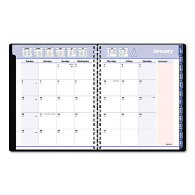 AtAGlance 76PN0805 QuickNotes Breast Cancer Edition Monthly Planner 67/8 x 83/4 Black