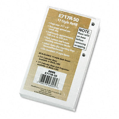 E717r50 One-color Daily Desk Calendar Refill Recycled Paper 3-1/2w X 6h
