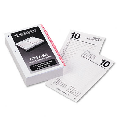 E717t50 One-color Daily Desk Calendar Refill With Monthly Tabs 3-1/2w X 6h