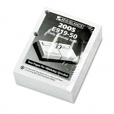 E91950 Compact Unruled Daily Desk Calendar Refill 3w X 3-3/4h