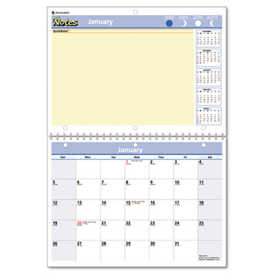 Pm5028 Quicknotes Desk/wall Monthly Calendar Wirebound 11 X 8 Pages 11 X 16 Overall