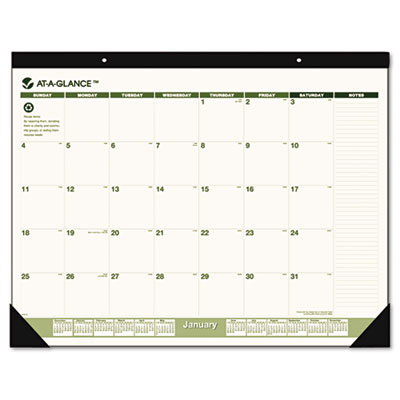 Sk32g00 Recycled Monthly Two-color Desk Pad Calendar 12 Month (jan-dec) 22 X 17
