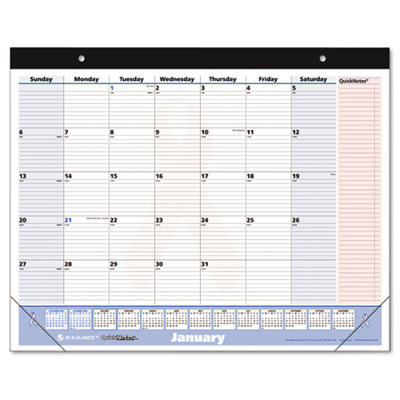 Skpn7000 Quicknotes Pink Ribbon Monthly Desk Pad/wall Calendar 22 X 17