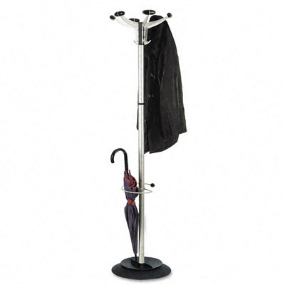 Alba PMSEV Sevilla Coat Rack with Umbrella Holder Six Knobs/Six Hooks Chrome Sil