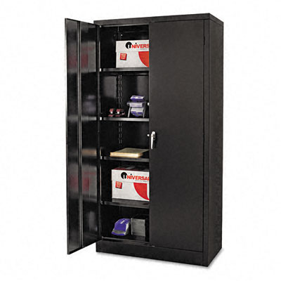 UPC 042167851095 product image for Alera 85109 Quick-Assemble High Cabinet  5 Shelves/1 Fixed  36 x 18 x 72  Black | upcitemdb.com