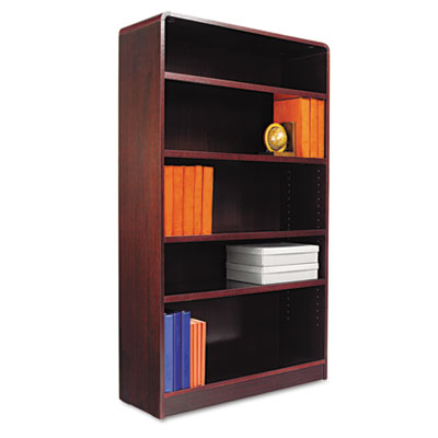 Corner Bookshelf on Alera Bcr56036my Radius Corner Bookcase Finished Back Wood Veneer 5