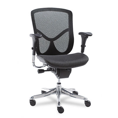Alera Eqa42me10a Eq Series Ergonomic Multifunction Mid-back Mesh Chair Aluminum
