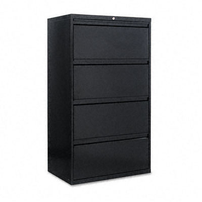 Alera LA543054BL Four-Drawer Lateral File Cabinet 30w x 19-1/4d x 54h Black