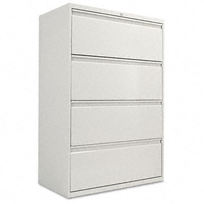 Alera LA543654LG Four-Drawer Lateral File Cabinet 36w x 19-1/4d x 54h Light Gray