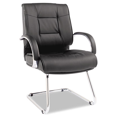 Alera RV43LS10C Ravino Big and Tall Series Leather Guest Chair Black