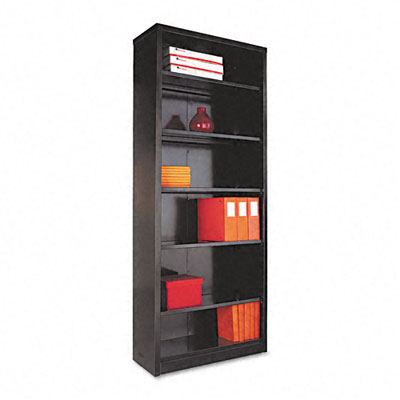 Alera SB628434BL Steel Bookcase 6 Shelves 34-1/2w x 13d x 84h Black