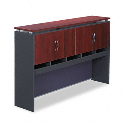 Alera SV267215CC Seville Series Enclosed Storage Hutch 72w x 15d x 44h Cherry Charcoal by Alera