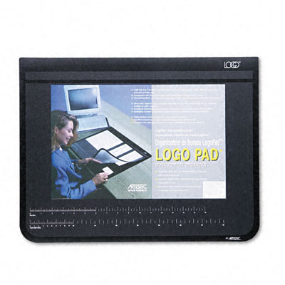 41700s Logo Pad Desktop Organizer With Clear Overlay 22 X 17 Black