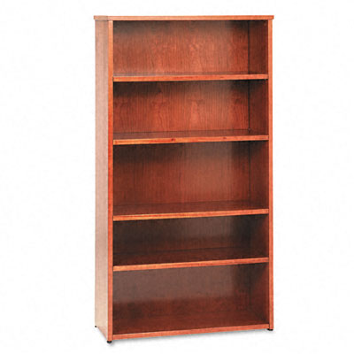 Basyx BW2193HH BW Wood Veneer Series Bookcase 5 Shelves 36w x 13d x 66h Bourbon Cherry