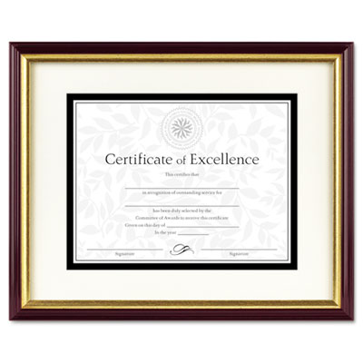 2703s2rx Document/certificate Frame With Mat Laminated Wood 11x14 Mahogany/gold Leaf