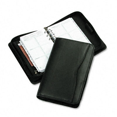 Day-Timer 84151 Verona Leather Zippered Organizer Starter Set 3-3/4 x 6-3/4 Black