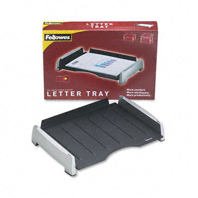 Fellowes 8031701 Side Load Letter Desk Tray  Plastic  Black/