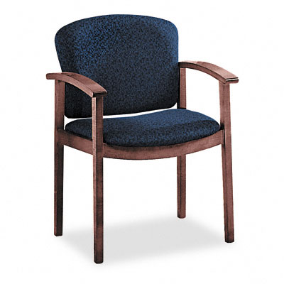 HON 2111NAB90 2111 Invitation Series Wood Guest Chair Mahogany/Blue Fabric