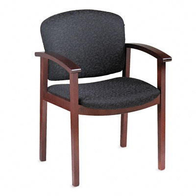 HON 2111NBE11 2111 Invitation Series Wood Guest Chair Mahogany/Raven Fabric