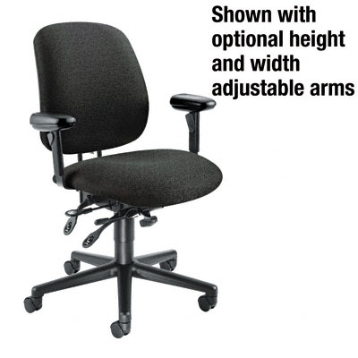 HON 7708AB10T 7700 Series Asynchronous Swivel/Tilt Task Chair Seat Glide Black Olefin