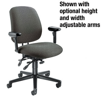 HON 7708AB12T 7700 Series Asynchronous Swivel/Tilt Task Chair Seat Glide Gray Olefin