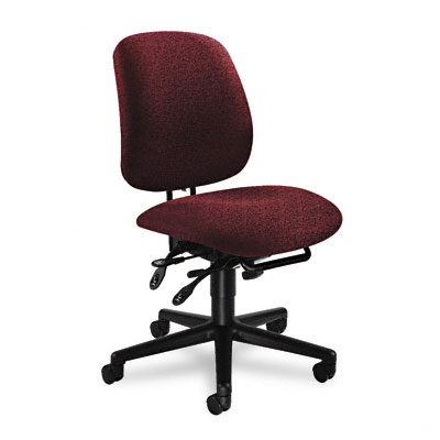 HON 7708AB62T 7700 Series Asynchronous Swivel/Tilt Task Chair Seat Glide Burgundy Olefin