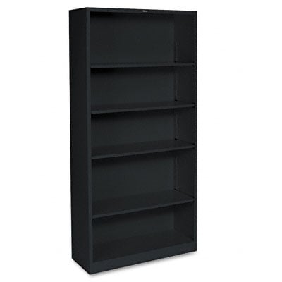 HON S72ABCP Metal Bookcase 5 Shelves 34-1/2w x 12-5/8w x 71h Black