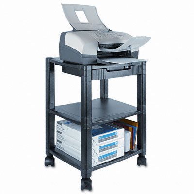 Kantek Ps540 Three-shelf Printer Stand With Drawer 17 X 13-1/4 X 24-1/2 Black