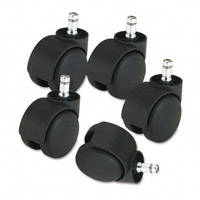 Master Caster 23618 Futura Euro-Look Hard Wheel Casters Black Five per Set