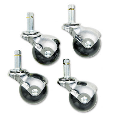 Master Caster 50713 Superball Swivelwheel Vinyl Casters Flat Stem Black Four per Set