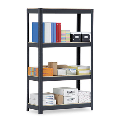 Metal VR400BLK Commercial Shelving Four Shelves 36w x 16d x 60h Silver