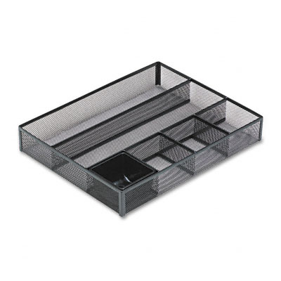 Rolodex 22131 Deep Desk Drawer Organizer Metal Mesh Black