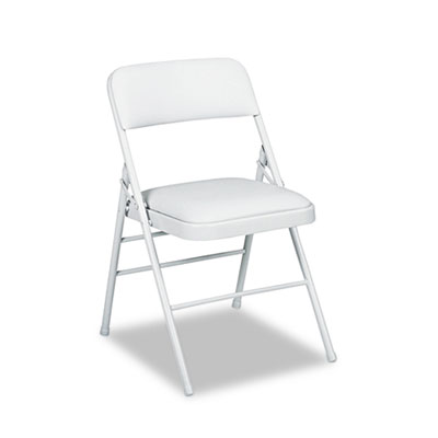Samsonite 60883CLG4 Deluxe Vinyl Padded Series Folding Chairs Light Gray Vinyl and Frame Four/Carton