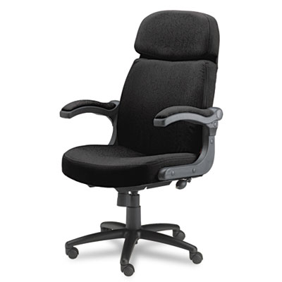 Tiffany 6446AG2113 Big and Tall Executive Chair with Upholstered Arms Black Fabric