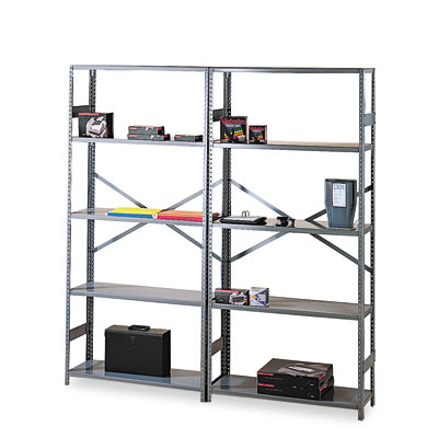Tennsco ESP61836MGY Commercial Steel Shelving 6 Shelves 36w x 18d x 75h Medium Gray