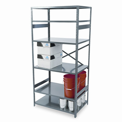Tennsco ESP62436MGY Commercial Steel Shelving 6 Shelves 36w x 24d x 75h Medium Gray