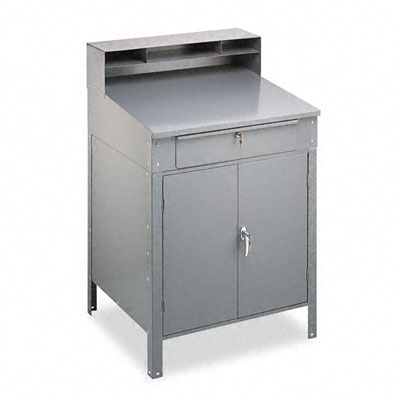 Tennsco Sr58mg Steel Cabinet Shop Desk 36w X 30d X 53-3/4h Medium Gray