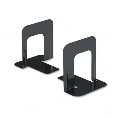 Innovera 54055 Standard Deluxe Bookends With Nonskid Base 4-3/4 X 5-1/4 X 5 Steel Black