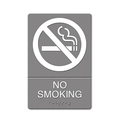 Us Stamp 4813 Ada Prohibition Sign No Smoking Symbol With Tactile Graphic Molded Plastic 6 X 9