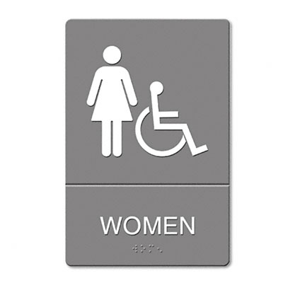 Us Stamp 4814 Ada Restroom Sign Women Wheelchair Accessible Symbol Molded Plastic 6 X 9