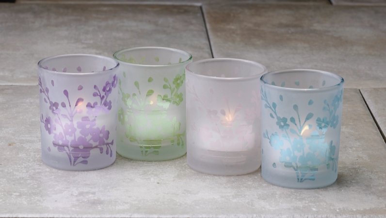 Biedermann Amp; Sons Hj341 Etched Assorted Floral Bouquet Votive Holder by Biedermann & Sons