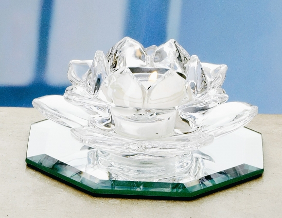 Lotus Glass Tealight Holder