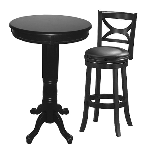 Boraam 71842 Florence Pedestal Pub Table - Black Sandthru