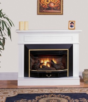 World Marketing FMK2805 The Newport Natural Gas Fireplace in White with Thermostat 28000