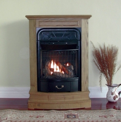 World Marketing GFN2515R The Windsor Gas Fireplace in Dark Oak