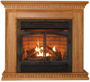 World Marketing GFN4227R The Verona Natural Gas Fireplace in Oak