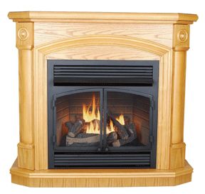 World Marketing GFN4305 The Montclaire Natural Gas Fireplace in Oak